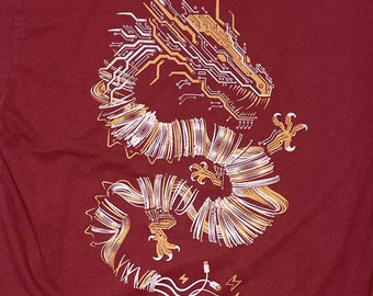 Cool Dragon T-shirt Gift for Men, Tech Dragon shirt, 2024 Year of the Dragon Gift for him, Technology Gifts for Engineer and Computer Geek