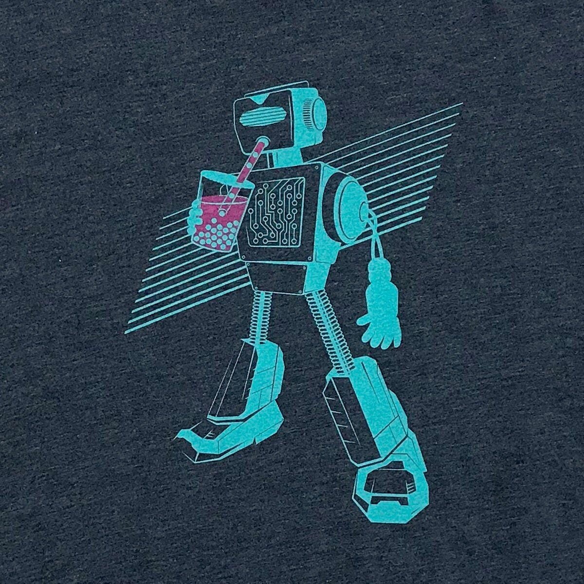 Milk Tea Robot Graphic T-shirt for Techies and Robot Fans, Geeky Gift for Boba Tea Lovers and Engineers, Funny T-shirt and Unique Gift Idea