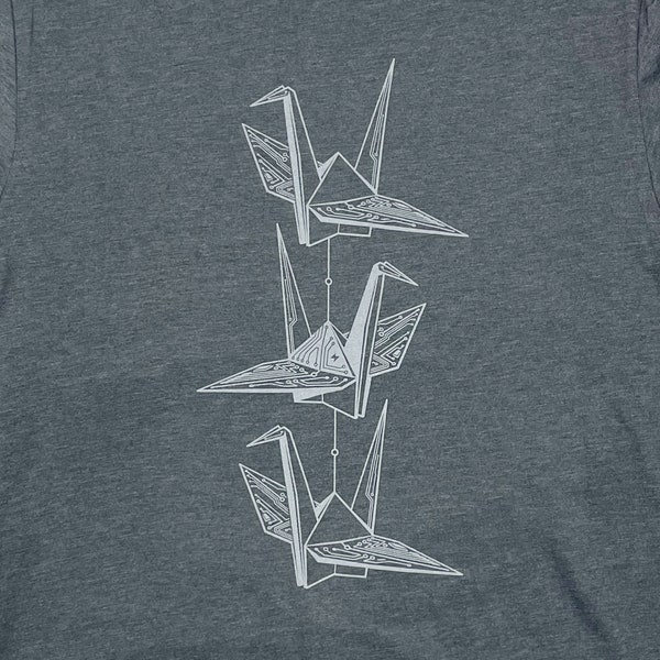 Origami Cranes Shirt, Origami Gifts for Orizuru & Bird Lover, Cool Bird T Shirt as Origami Gifts for Geeks, Unique Gift for Him