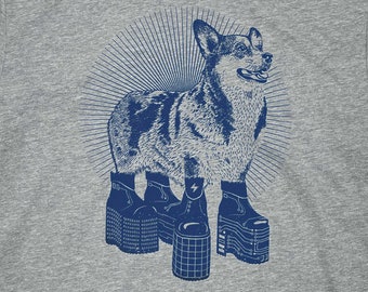 Platform Shoes Corgi Shirt, Funny Gift for Corgi Lovers, Cute Corgi Graphic TShirt for Dog Owner, Unique Gift Idea for Dog Lover and Techies