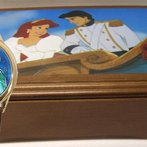 Little Mermaid Ariel Watch Set with Wooden Music box Disney Wristwatch
