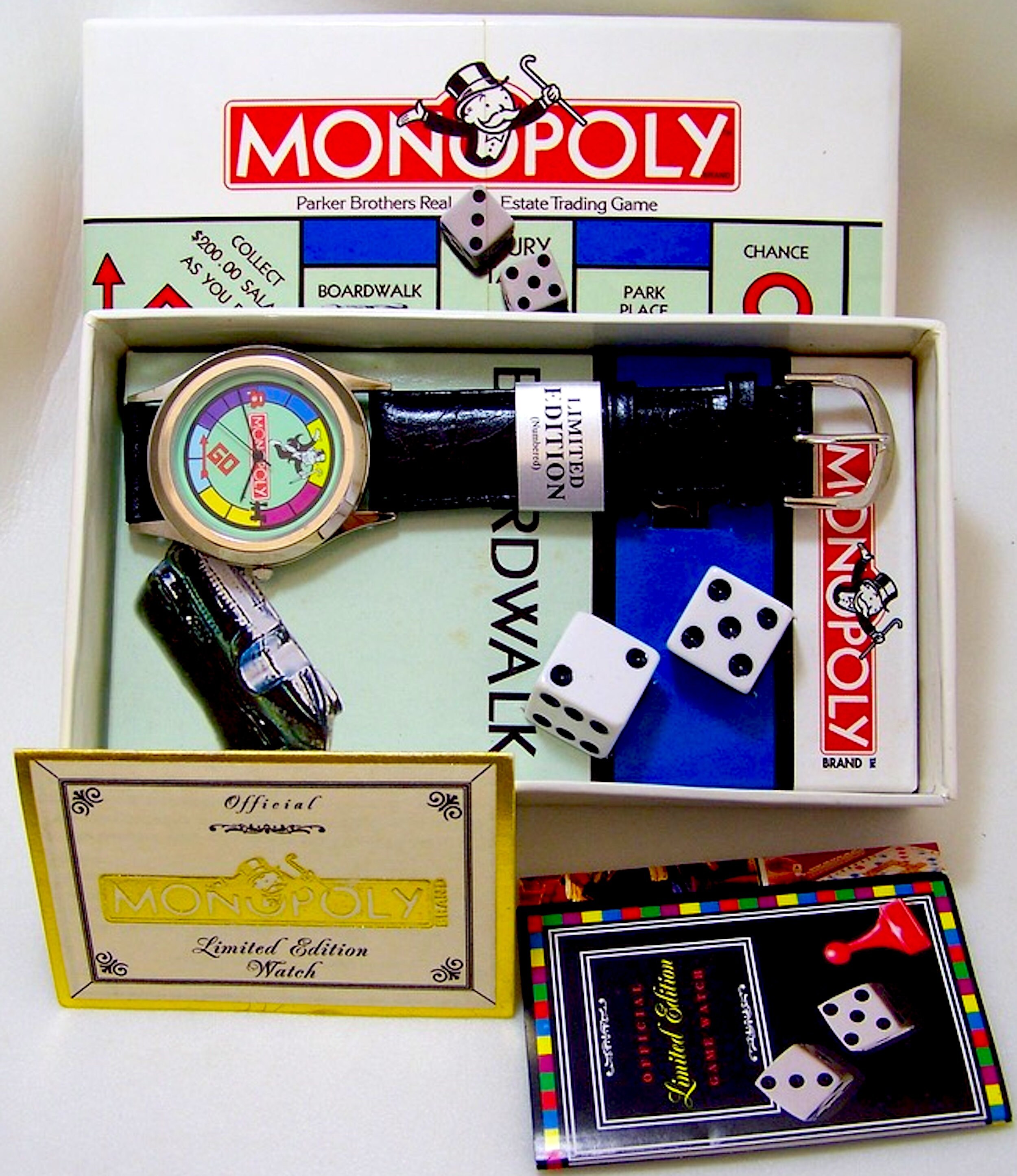 モノポリー確認用 Monopoly Game Watch Set Colorful Board Vintage Collectors