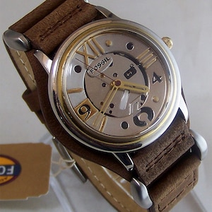 Fossil Vintage Watch Mens Metallic Steampunk Style Wristwatch JR-7561