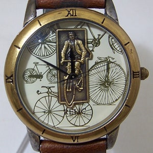 Fossil Bicycle Watch Vintage Cyclist Wristwatch Collectors Relic New