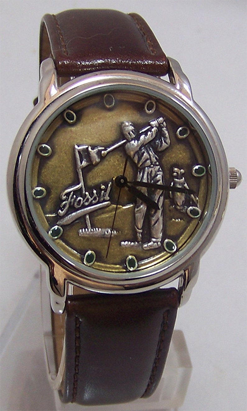 Fossil Golfer Watch Vintage Golf theme mens wristwatch SE-1014 | Etsy