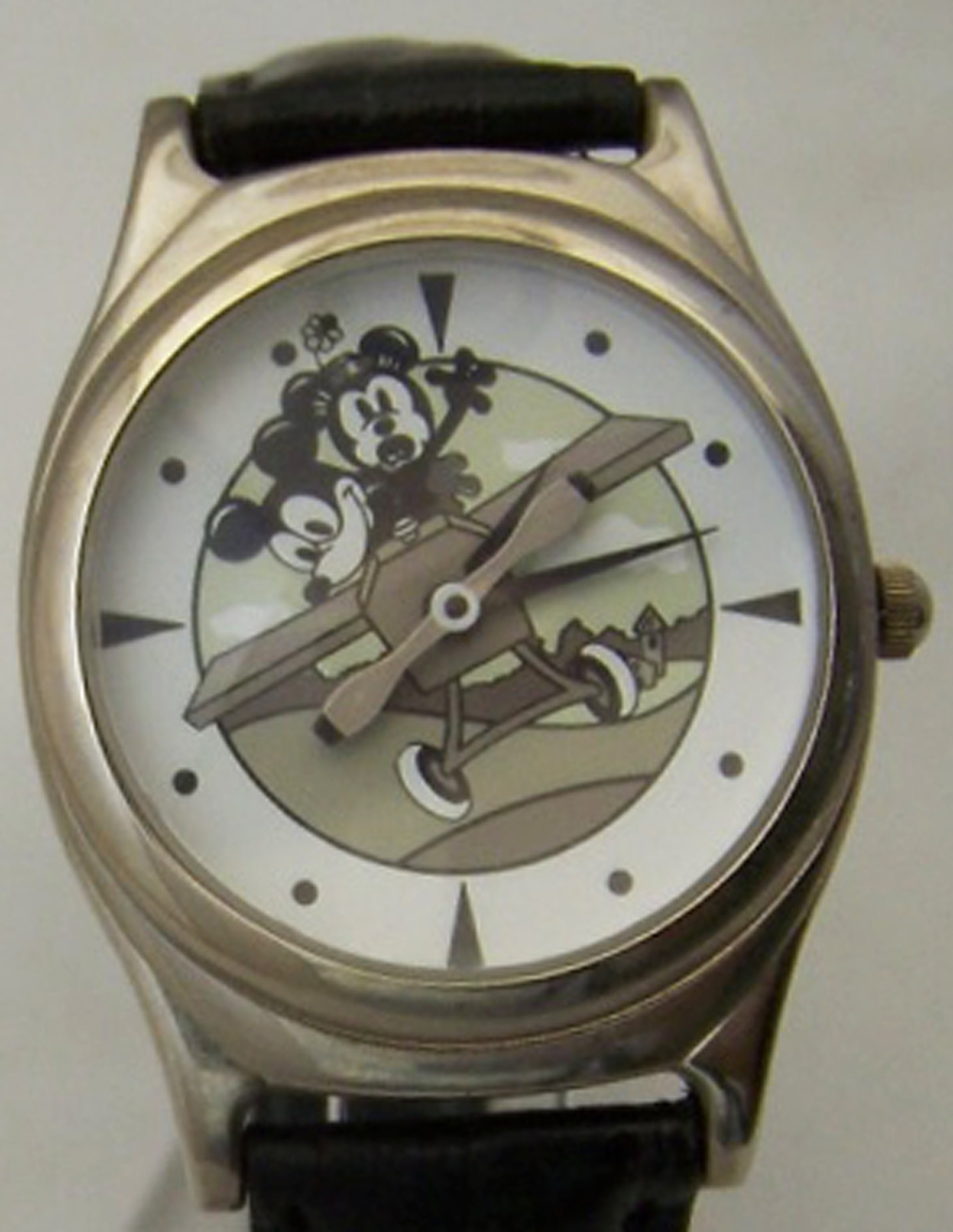 Mickey Mouse Plane Crazy Watch Vintage Rotating Propeller