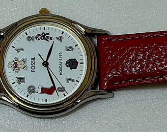Fossil Christmas Watch Limited Edition 1996 Holiday  display picture 3