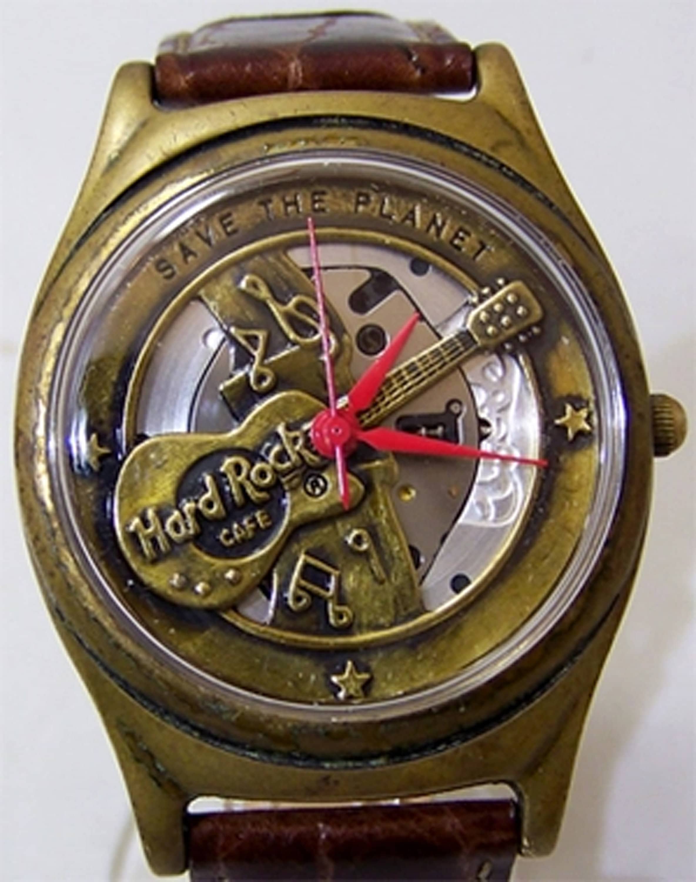 Fossil Hard Rock Cafe Watch Vintage Guitar Theme Musician 