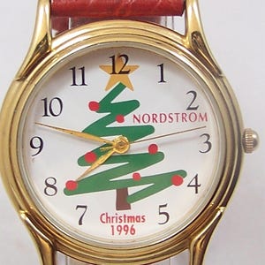 Fossil Christmas Tree Watch Nordstrom 1996 Holiday Novelty Wristwatch