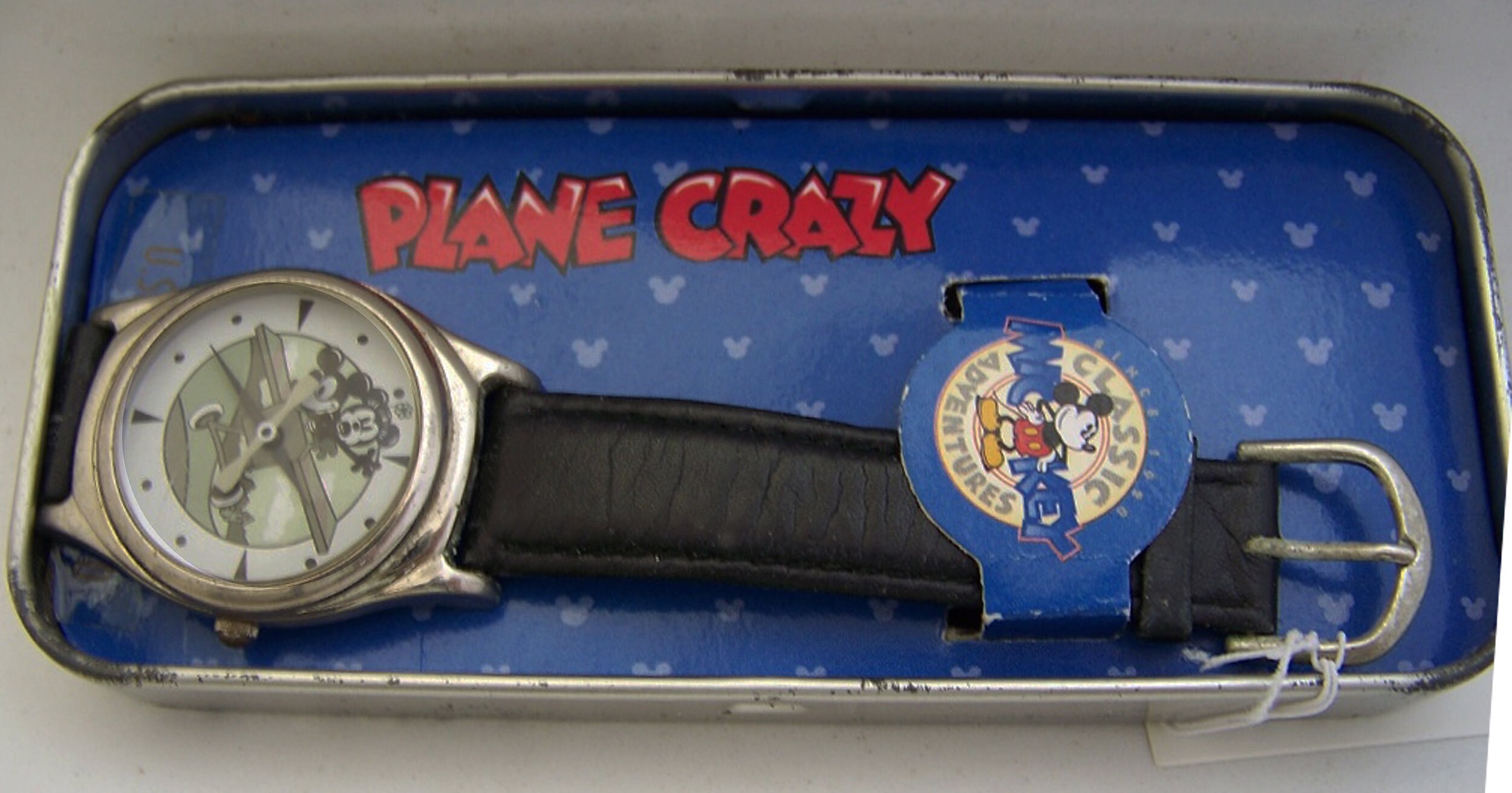 Mickey Mouse Plane Crazy Watch Vintage Rotating Propeller
