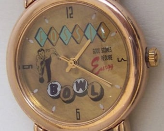 Fossil Bowlers Watch Vintage Collectors Bowling Themed Wristwatch