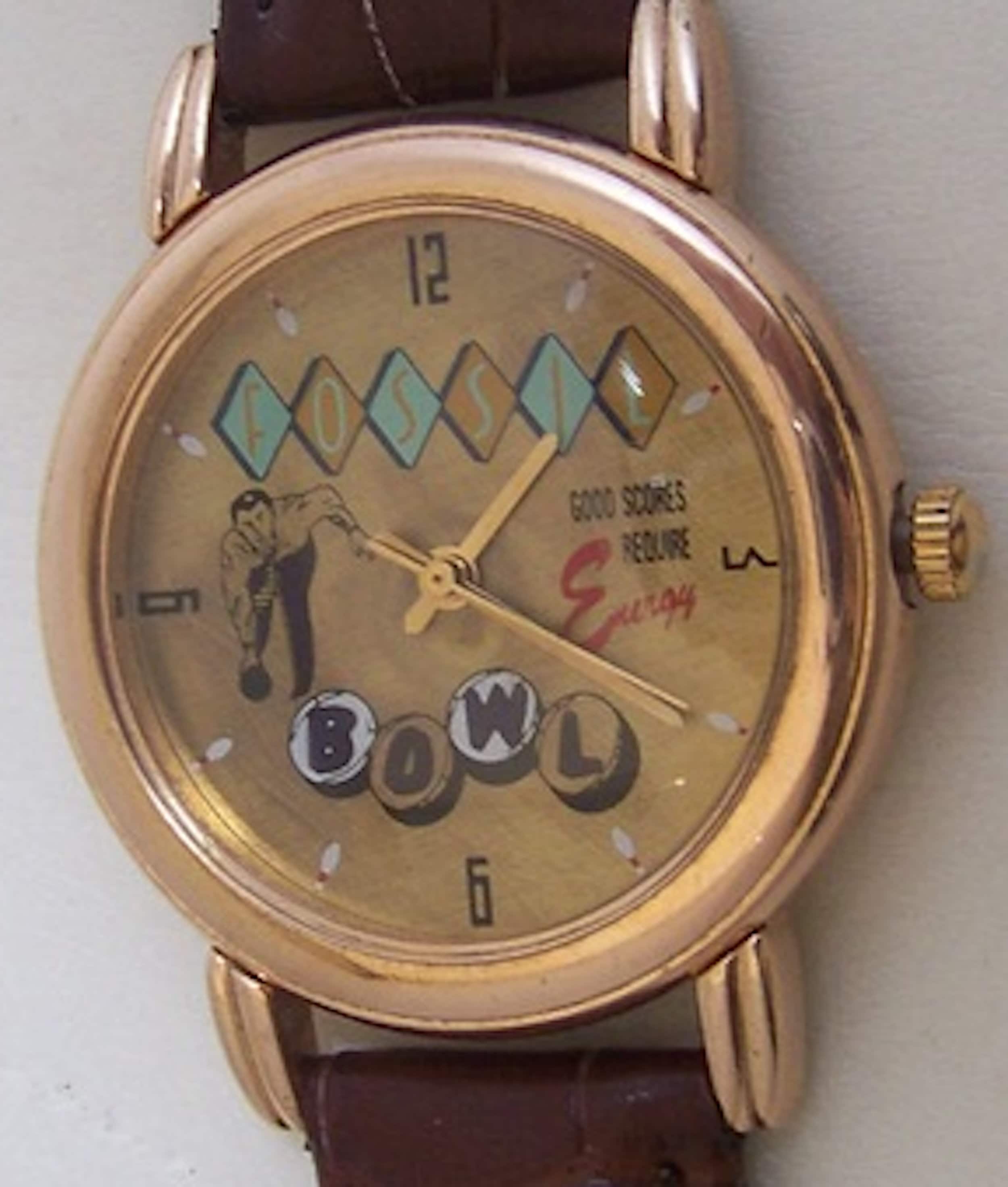 Fossil Bowlers Watch Vintage Collectors Bowling Themed 