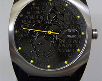 Batman Bruce Wayne Watch Fossil Lmt Ed 500 Wristwatch Rare Mens