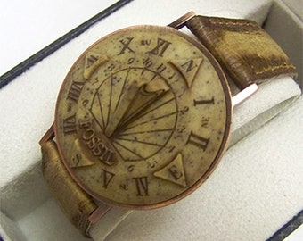 Fossil Sundial Sun Dial Watch SD-1 Wristwatch on Camel Band - Etsy