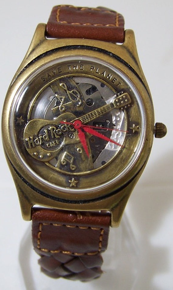 Fossil Hard Rock Cafe Watch Vintage Guitar Theme Musician 