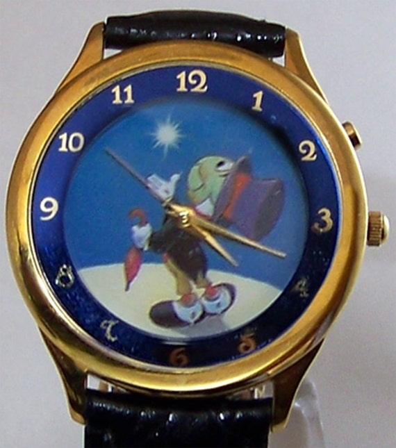 Jiminy Cricket Watch Disney Signature Series Wristwatch in Wood