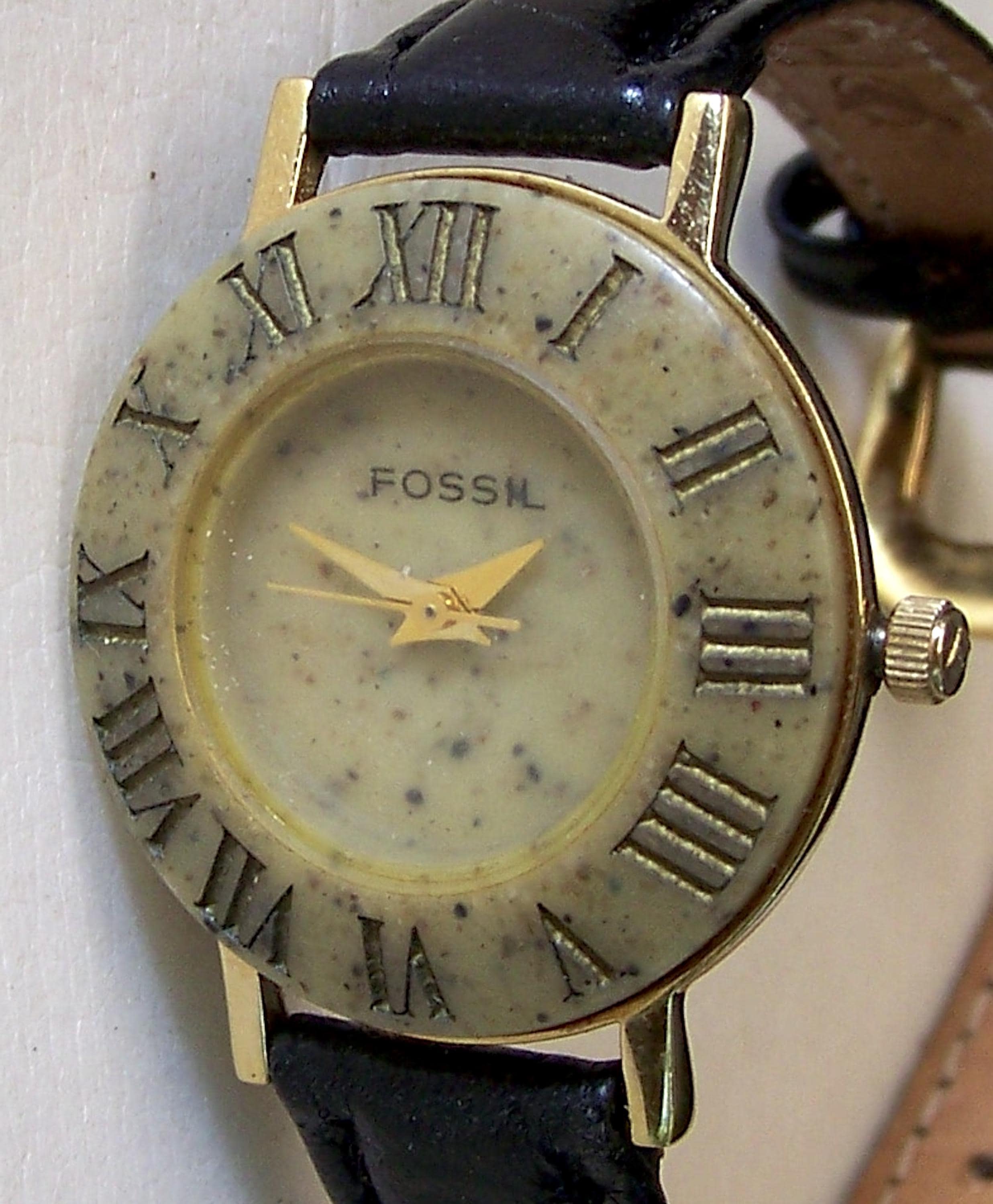 Vintage Stone Fossil wrist watch Vintage Rare Stone and Copper Face Fossil | Mercari main image 3