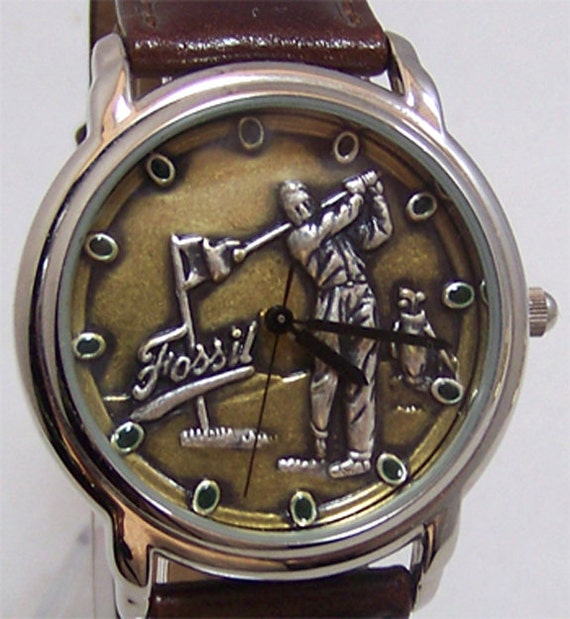Fossil Golfer Watch Vintage Golf theme mens wristw