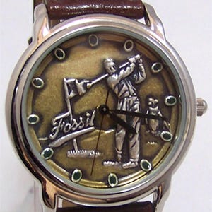 Fossil Golfer Watch Vintage Golf theme mens wristwatch SE-1014