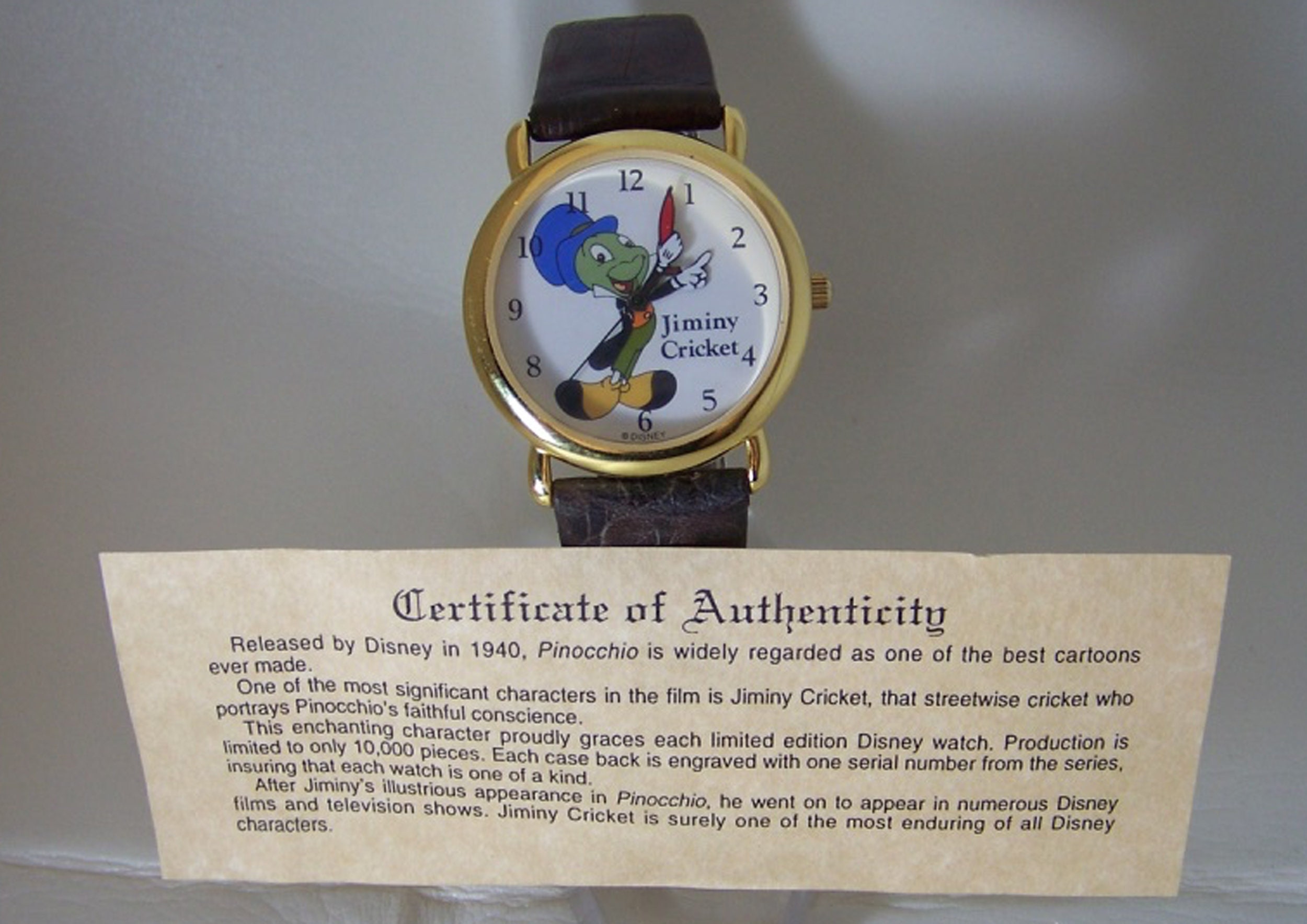Jiminy Cricket Pedre Watch Disney Vintage Limited Edition  display picture 1