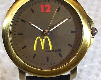 Vintage Ronald McDonald McDonald\'s Advertising Japan Quartz Watch Gold Bezel Vintage Ronald McDonald McDonalds Analog Watch Japan Gold  main image 4