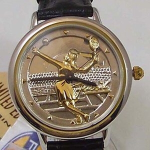 Fossil Womens Tennis Player Watch Vintage Ladies Leather band Wristwatch