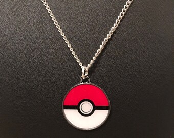 Silver Plated Nintendo Pokemon Pokeball Necklace
