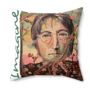 Imagine Throw Pillow,  Peace decor, John Lennon, Peace pillow, peace, Beatles gift