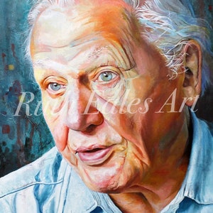 Sir David Attenborough Art Print from an Original Oil Painting
