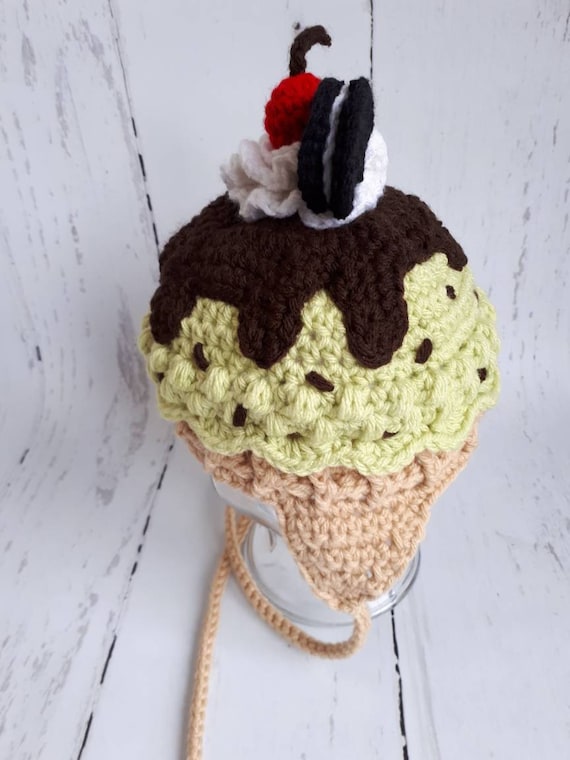 Crochet Ice Cream Sundae Hat: Winter Topping Hat - Etsy