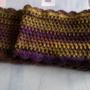 Woolen beret and Snood degraded of green and purple image 3