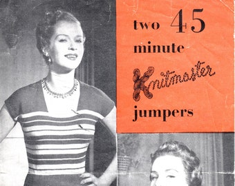 Two 45 Minute Jumpers - Knitmaster (PDF - EBook - Digital Download) - Pattern for Machine Knitting