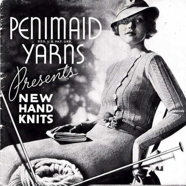 Penimaid Yarns New Hand Knits - 1935 (PDF - EBook - Digital Download) - Pattern Book for Knitting and Crochet