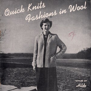 Hilde - Quick Knits - Modas en lana - 1954 (PDF - EBook - Descarga digital) - Libro de patrones para tejer