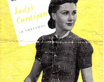 Lady's Cardigan - Wolsey (PDF - EBook - Digital Download) - Pattern Hand Knitting