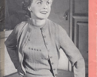 Classic Twin Set - Knitmaster (PDF - EBook - Digital Download) - Pattern for Machine Knitting