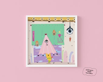 Kasa Obake (Umbrella Spirit) - Art Print Kawaii Illustration Art Print • Japanese Aesthetic Illustration • Illustrated Print • Fun Yokai