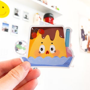 Too cute pudding vinyl sticker • Deco Sticker • Planner • Diary Deco • Accessories •Journal • Stationery • Label • Kawaii
