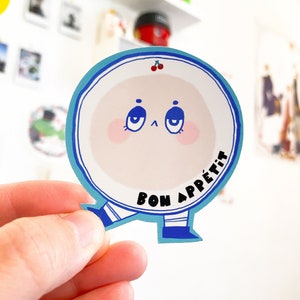 Bon Appétit niedlicher Teller Vinyl Aufkleber • Deco Sticker • Planner • Tagebuch Deco • Accessories • Journal • Papeterie • Label • Kawaii