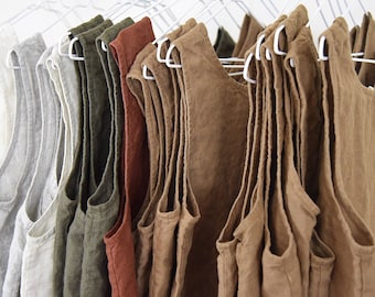 The Everyday Linen Tank / 100% Flax Linen / Relaxed Fit with french seams / preshrunk / P S M L XL XXL / ships plastic fr