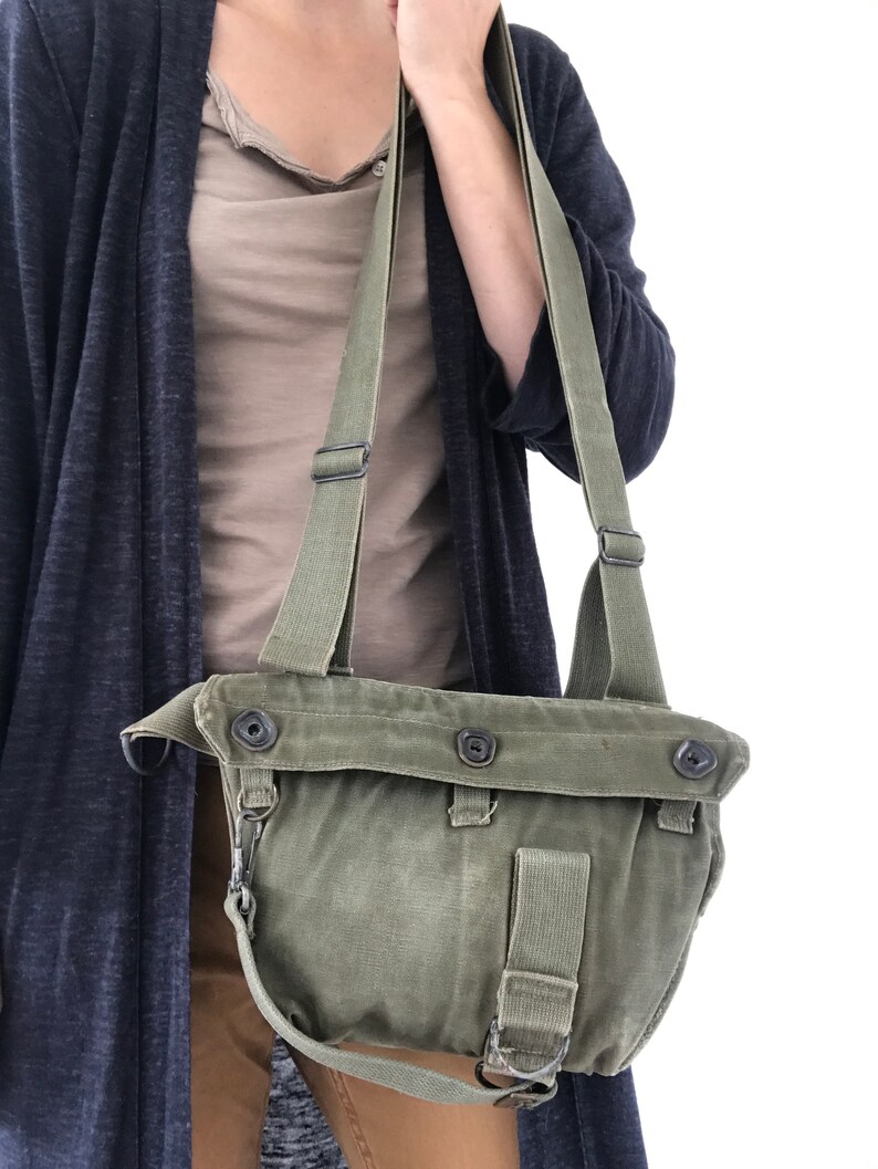 Modified 1950's era US Field protective mask crossbody bag