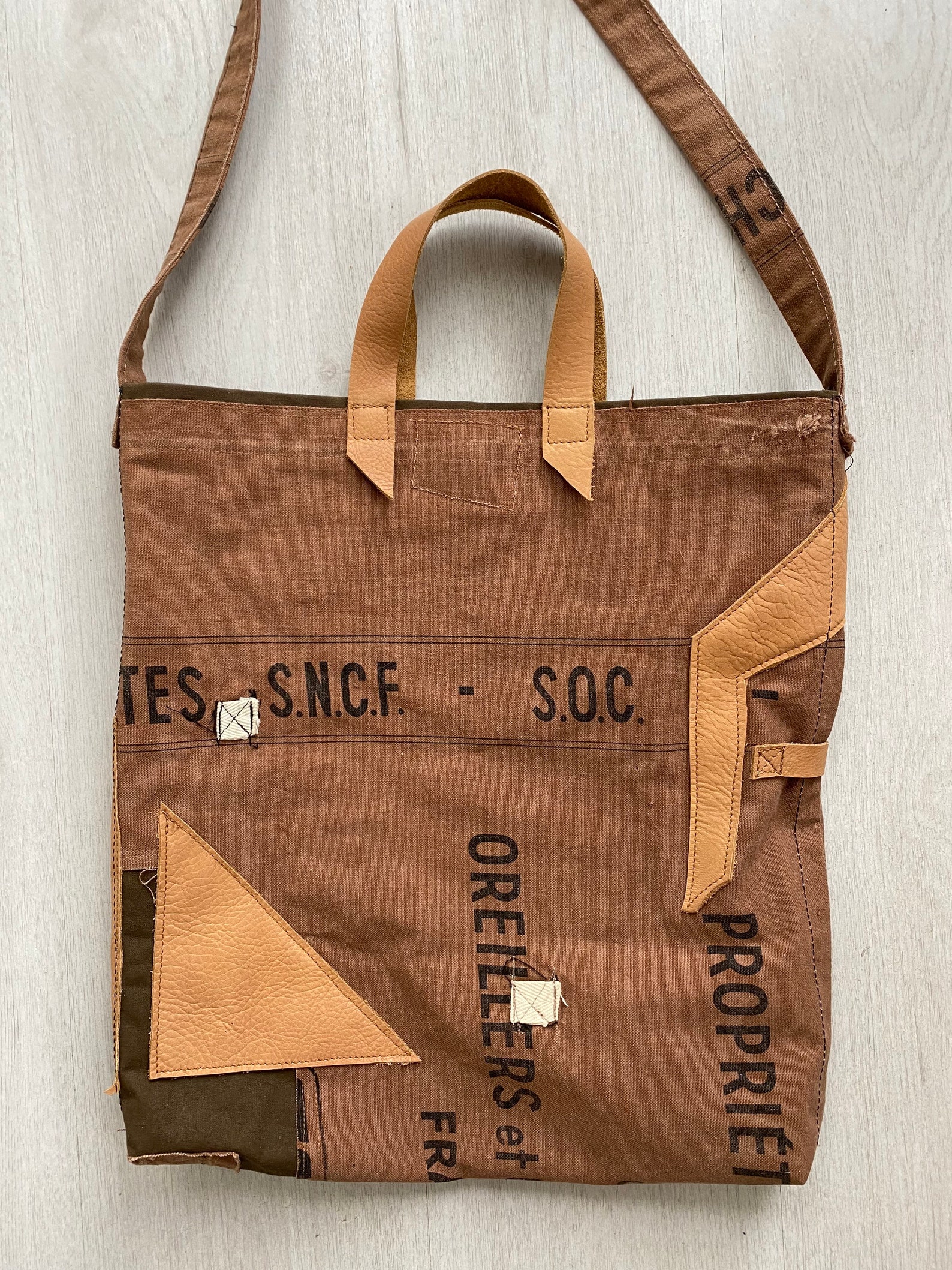 Trash bag Recycled canvas tote SNCF Etsy