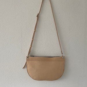 Natur pflanzlich gegerbtes Leder Schultertasche, Umhängetasche