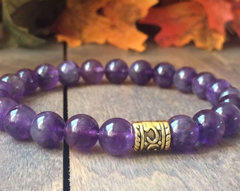 UNLOCK YOUR CHAKRA - Amethyst Bracelet, Chakra Bracelet, Crystal Bracelet, Bracelets, Real Stone, Bead Bracelet, Healing Bracelet, Jewelry