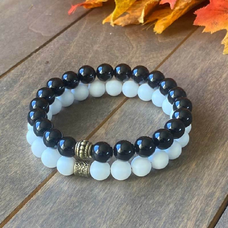 Natural Stone Beaded Bracelets Stacked - UNLOCK YOUR CHAKRA