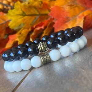 Natural Stone Beaded Bracelets Stacked - UNLOCK YOUR CHAKRA