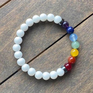 7 Chakra Healing Bracelet, Natural Stone Bracelet, Chakra Stones, Gemstone Bracelet, Seven Chakras, Stretch Bracelet, Bead Bracelet