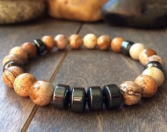 Men's Bracelet, Mens Beaded Bracelets, Gemstone Bracelet, Chakra Bracelet, Men's Jewelry, Bracelets for Men, Natural Stone Bracelet Bead Men