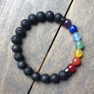 Chakra Bracelet, 7 chakra Bracelet, Beaded Lava Stones Bracelet, Chakra Healing Bracelet