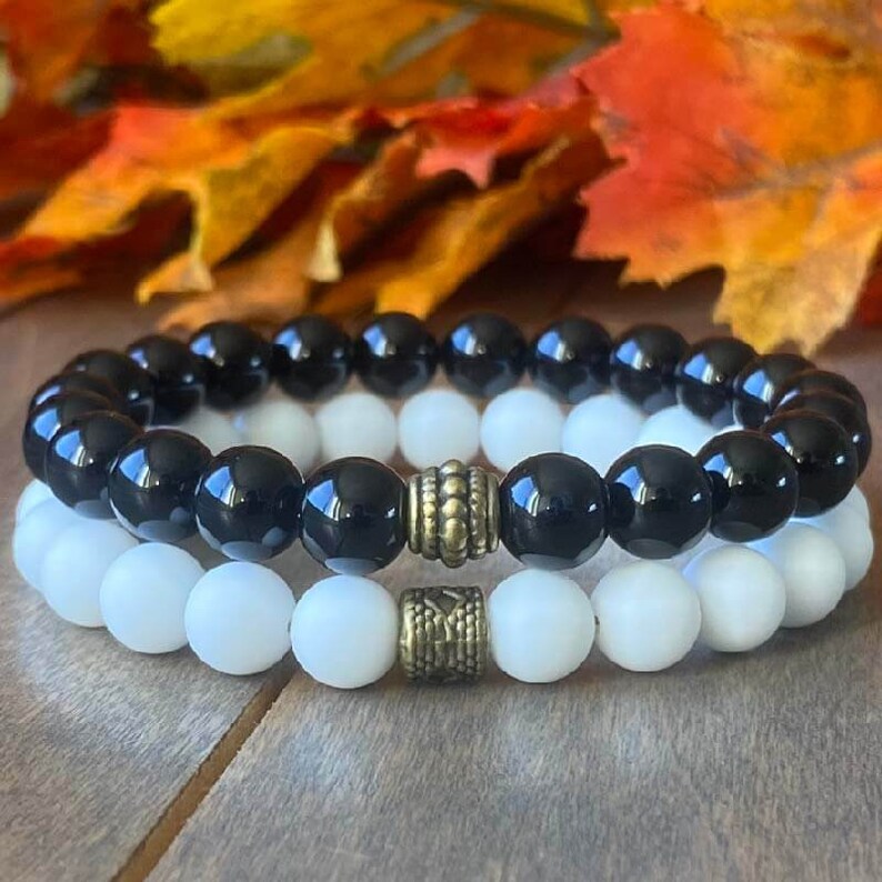 Natural Stone Beaded Bracelets Stacked - UNLOCK YOUR CHAKRA